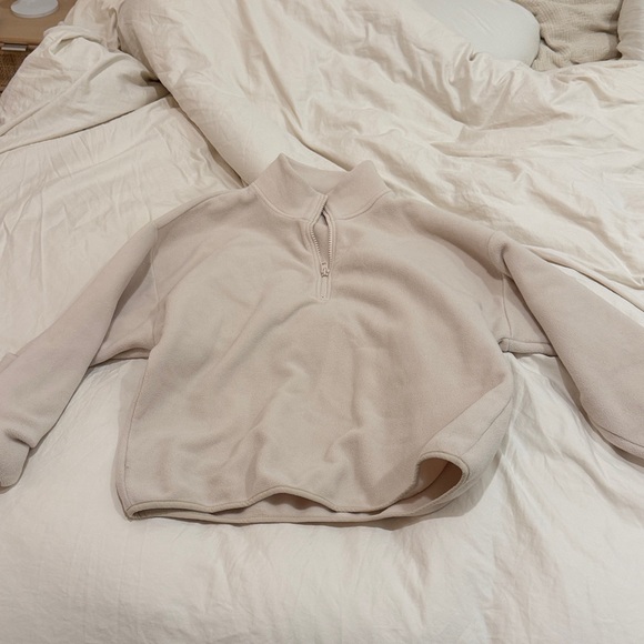 TNA Aritzia Cream Quarter-Zip Sweater Medium - Picture 4 of 4